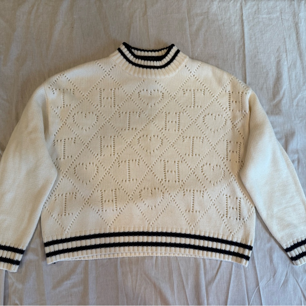 Tommy Hilfiger Cream Sweater with Black Stripes